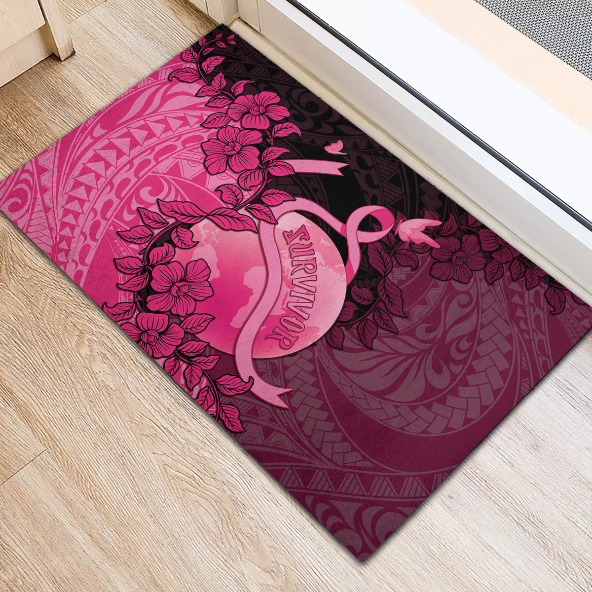 Cancer Fighter Rubber Doormat I Beat Cancer