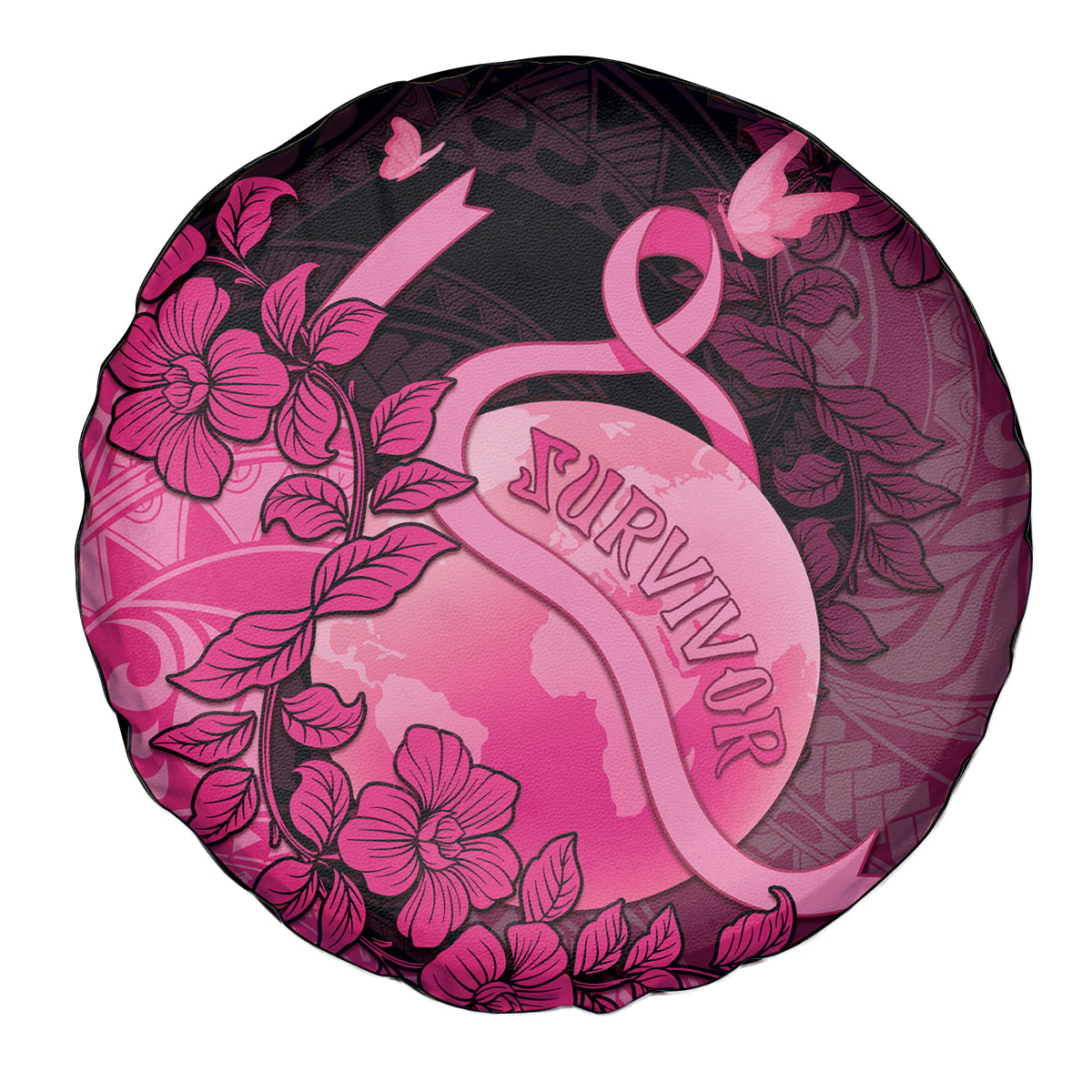 Cancer Fighter Spare Tire Cover I Beat Cancer LT05 - Polynesian Pride