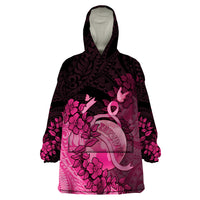 Personalised Cancer Fighter Wearable Blanket Hoodie I Beat Cancer LT05 One Size Pink - Polynesian Pride