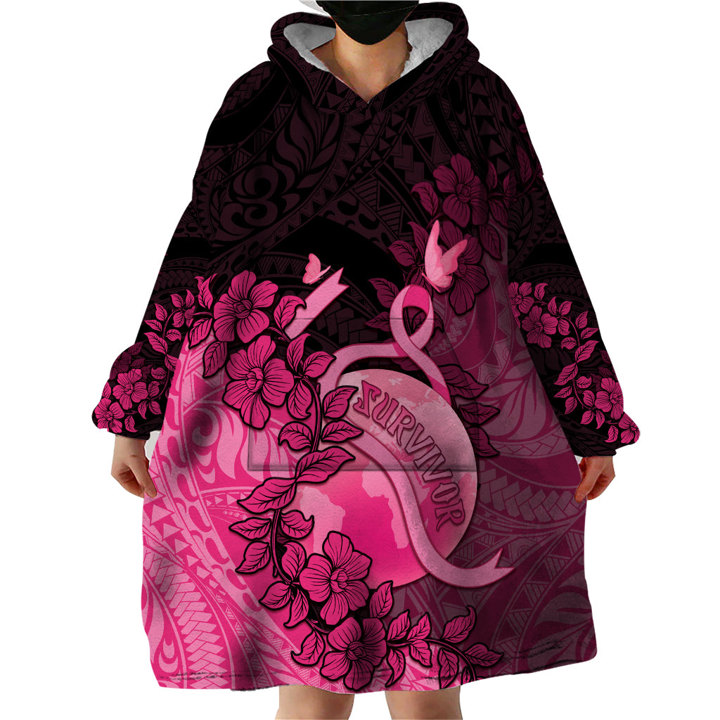 Personalised Cancer Fighter Wearable Blanket Hoodie I Beat Cancer LT05 - Polynesian Pride