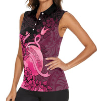Personalised Cancer Fighter Women Sleeveless Polo Shirt I Beat Cancer