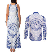 Northern Mariana Islands Liberation Day Couples Matching Tank Maxi Dress and Long Sleeve Button Shirt 79th Anniversary