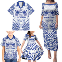 Northern Mariana Islands Liberation Day Family Matching Puletasi and Hawaiian Shirt 79th Anniversary