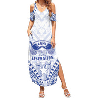Northern Mariana Islands Liberation Day Family Matching Summer Maxi Dress and Hawaiian Shirt 79th Anniversary
