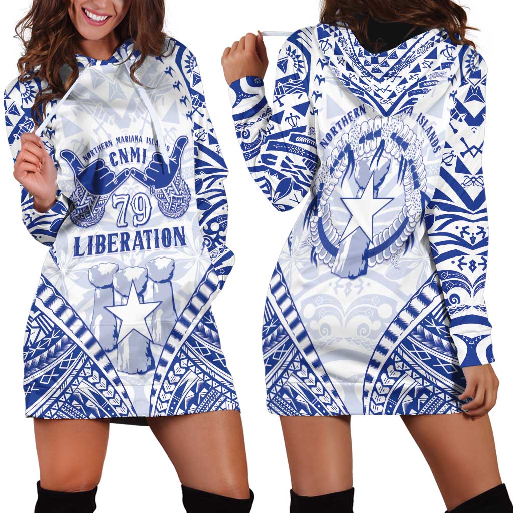Northern Mariana Islands Liberation Day Hoodie Dress 79th Anniversary