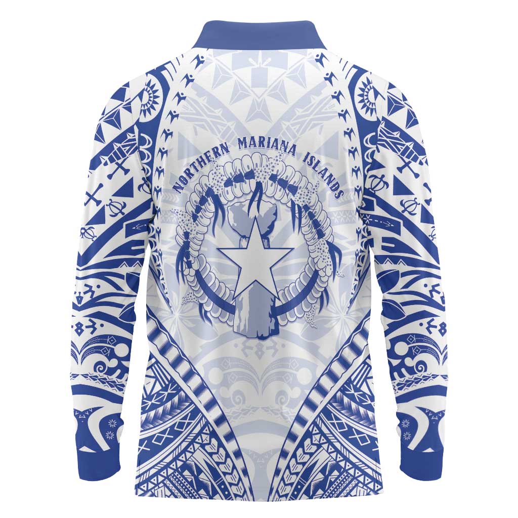 Northern Mariana Islands Liberation Day Long Sleeve Polo Shirt 79th Anniversary