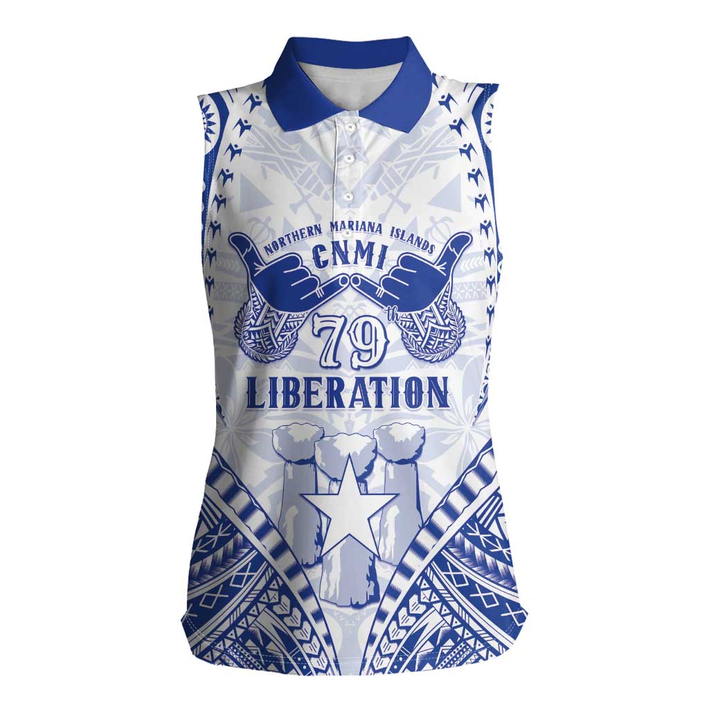 Northern Mariana Islands Liberation Day Women Sleeveless Polo Shirt 79th Anniversary
