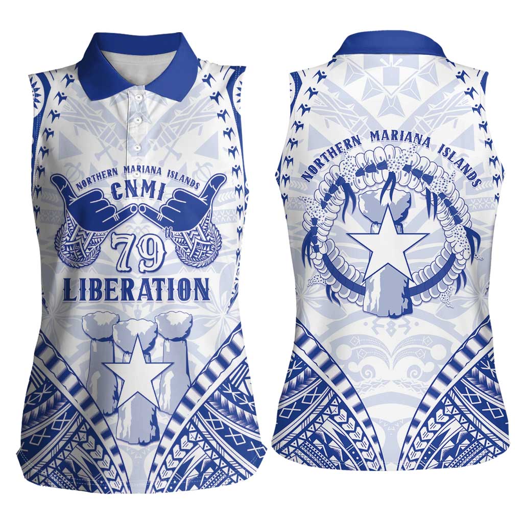 Northern Mariana Islands Liberation Day Women Sleeveless Polo Shirt 79th Anniversary