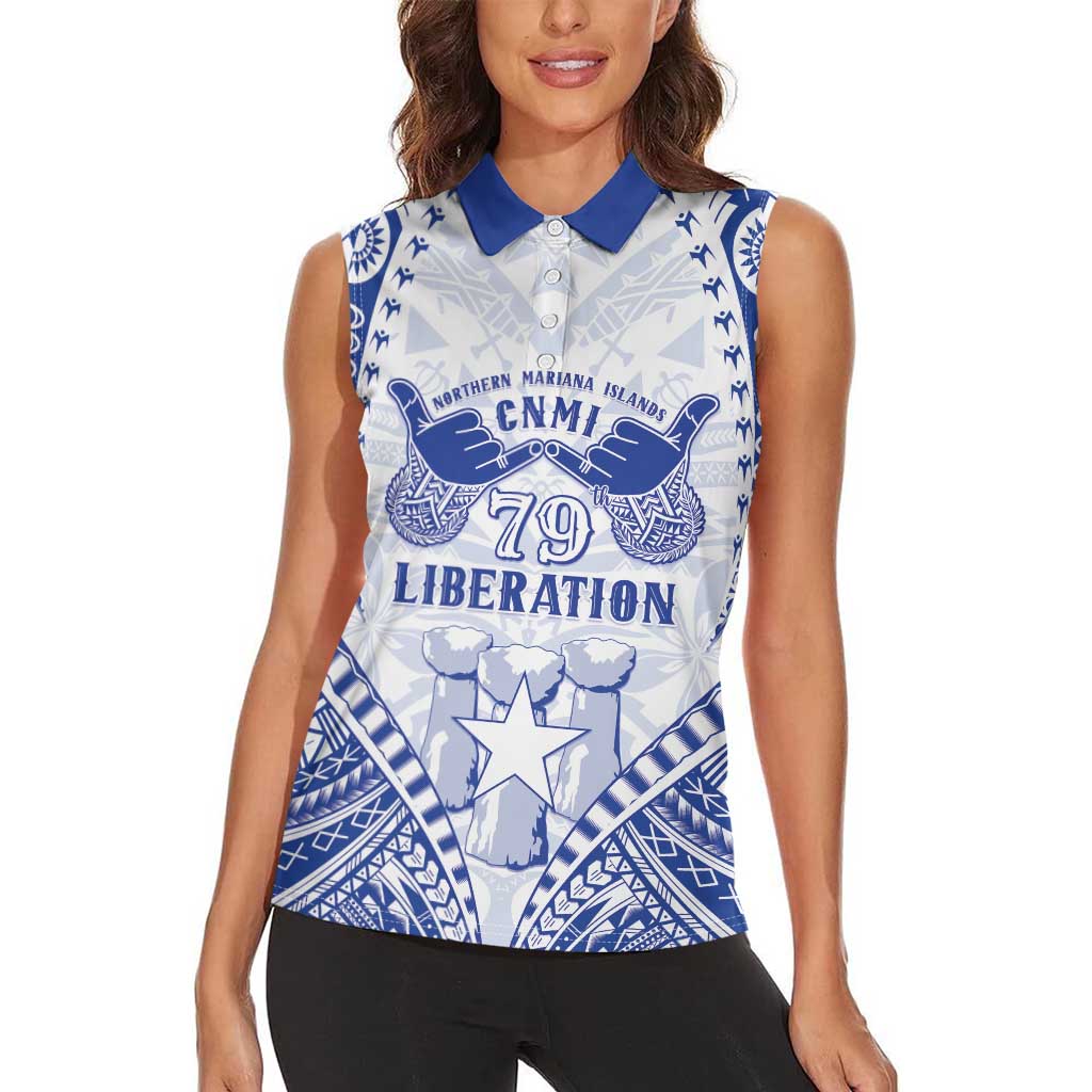 Northern Mariana Islands Liberation Day Women Sleeveless Polo Shirt 79th Anniversary