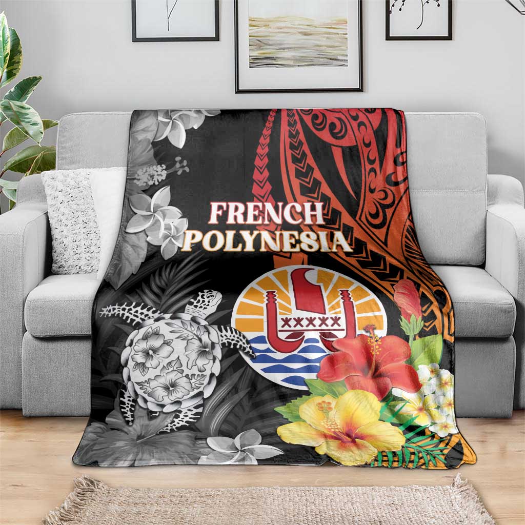French Polynesia Bastille Day Blanket Tropical Turtle Hibiscus Polynesian Pattern LT05 - Polynesian Pride