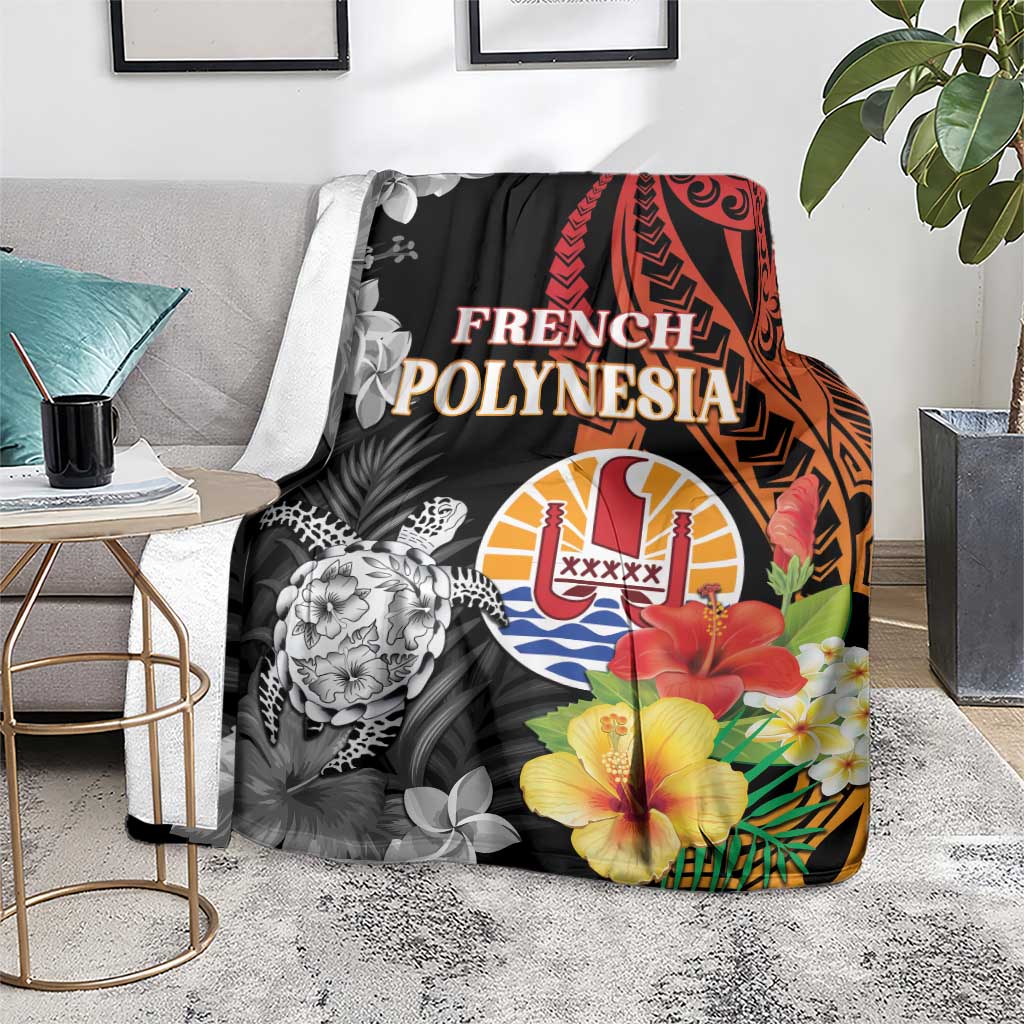 French Polynesia Bastille Day Blanket Tropical Turtle Hibiscus Polynesian Pattern LT05 - Polynesian Pride