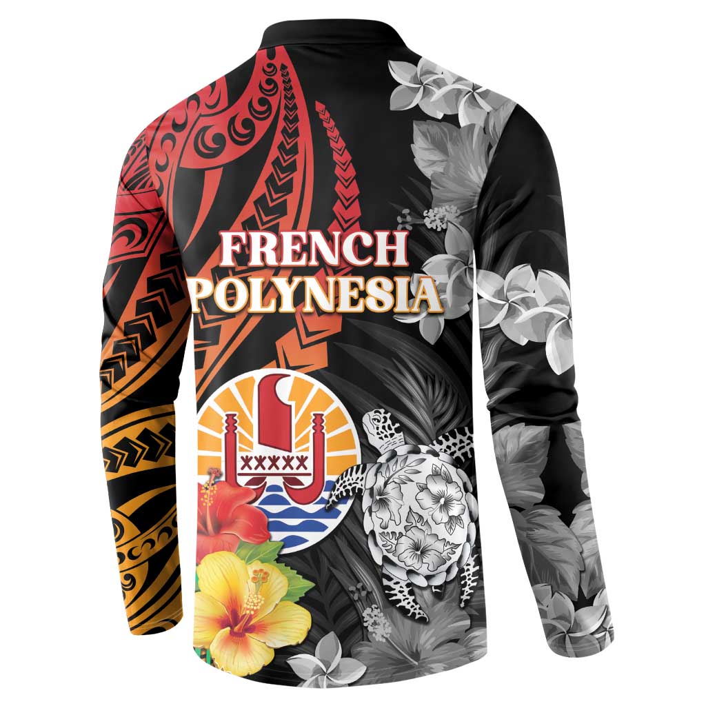 French Polynesia Bastille Day Button Sweatshirt Tropical Turtle Hibiscus Polynesian Pattern LT05 - Polynesian Pride