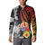 French Polynesia Bastille Day Button Sweatshirt Tropical Turtle Hibiscus Polynesian Pattern