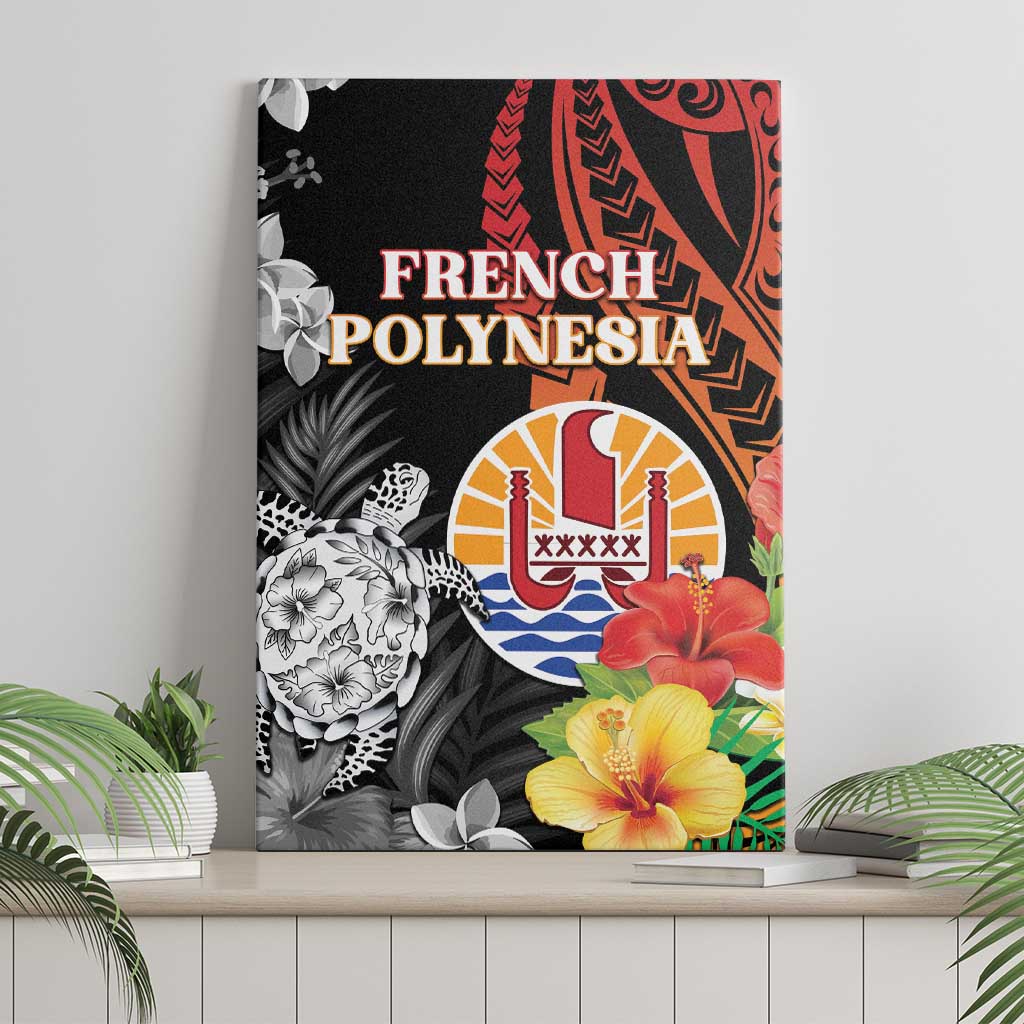 French Polynesia Bastille Day Canvas Wall Art Tropical Turtle Hibiscus Polynesian Pattern LT05 - Polynesian Pride