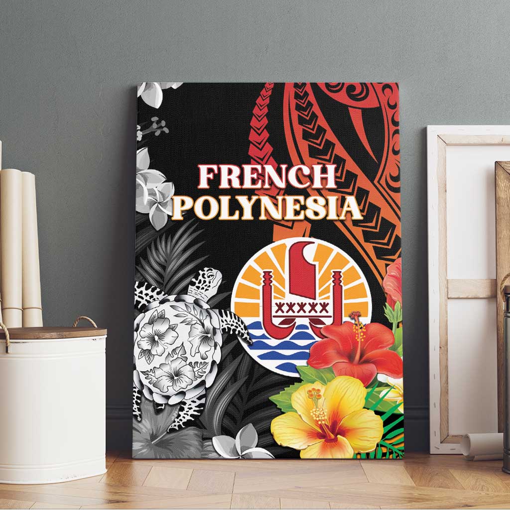 French Polynesia Bastille Day Canvas Wall Art Tropical Turtle Hibiscus Polynesian Pattern LT05 - Polynesian Pride
