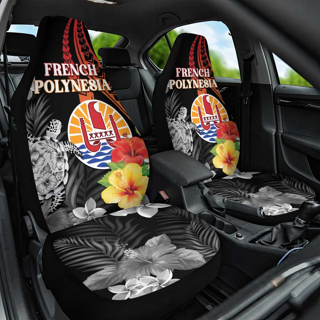 French Polynesia Bastille Day Car Seat Cover Tropical Turtle Hibiscus Polynesian Pattern