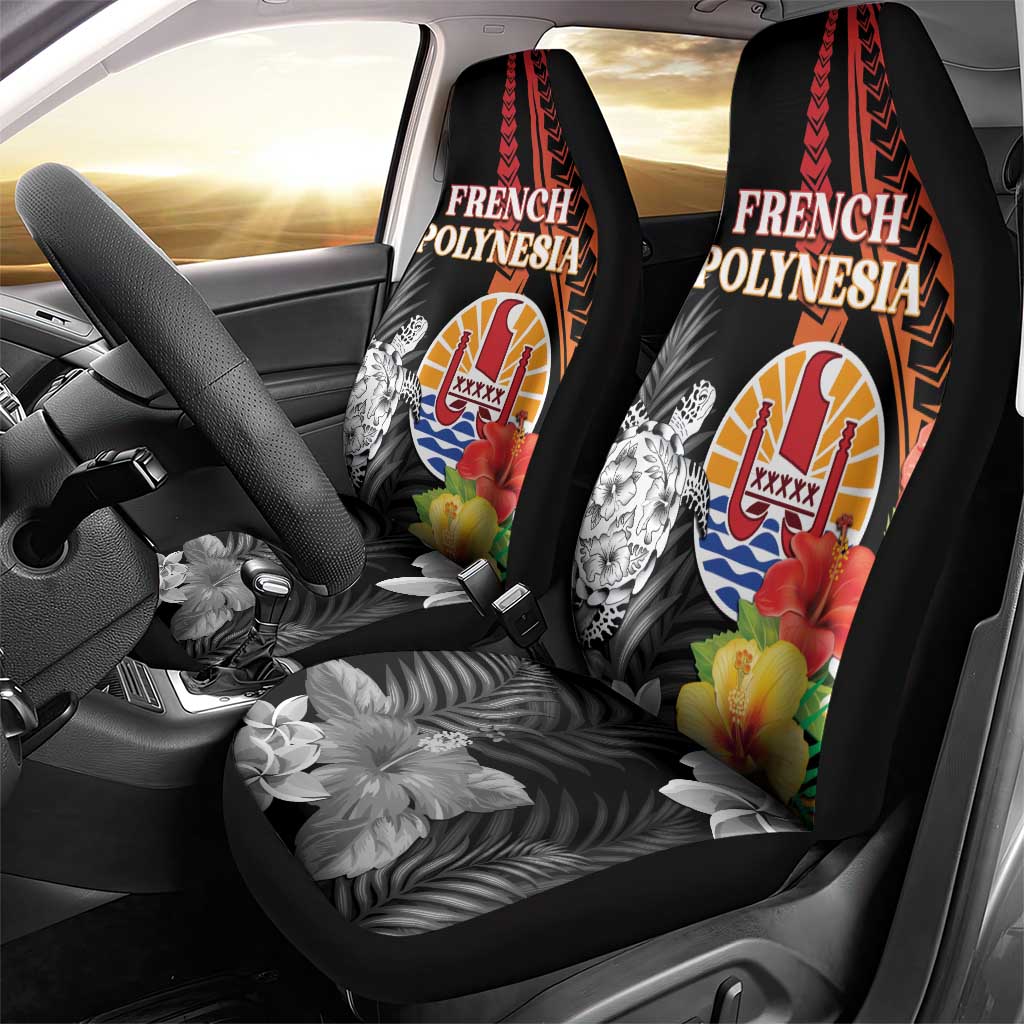 French Polynesia Bastille Day Car Seat Cover Tropical Turtle Hibiscus Polynesian Pattern