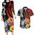 French Polynesia Bastille Day Couples Matching Long Sleeve Bodycon Dress and Hawaiian Shirt Tropical Turtle Hibiscus Polynesian Pattern