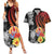 French Polynesia Bastille Day Couples Matching Summer Maxi Dress and Hawaiian Shirt Tropical Turtle Hibiscus Polynesian Pattern