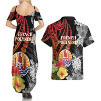 French Polynesia Bastille Day Couples Matching Summer Maxi Dress and Hawaiian Shirt Tropical Turtle Hibiscus Polynesian Pattern LT05 - Polynesian Pride