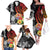 French Polynesia Bastille Day Family Matching Off The Shoulder Long Sleeve Dress and Hawaiian Shirt Tropical Turtle Hibiscus Polynesian Pattern