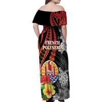 French Polynesia Bastille Day Family Matching Off Shoulder Maxi Dress and Hawaiian Shirt Tropical Turtle Hibiscus Polynesian Pattern LT05 - Polynesian Pride