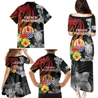 French Polynesia Bastille Day Family Matching Puletasi and Hawaiian Shirt Tropical Turtle Hibiscus Polynesian Pattern LT05 - Polynesian Pride