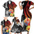 French Polynesia Bastille Day Family Matching Short Sleeve Bodycon Dress and Hawaiian Shirt Tropical Turtle Hibiscus Polynesian Pattern