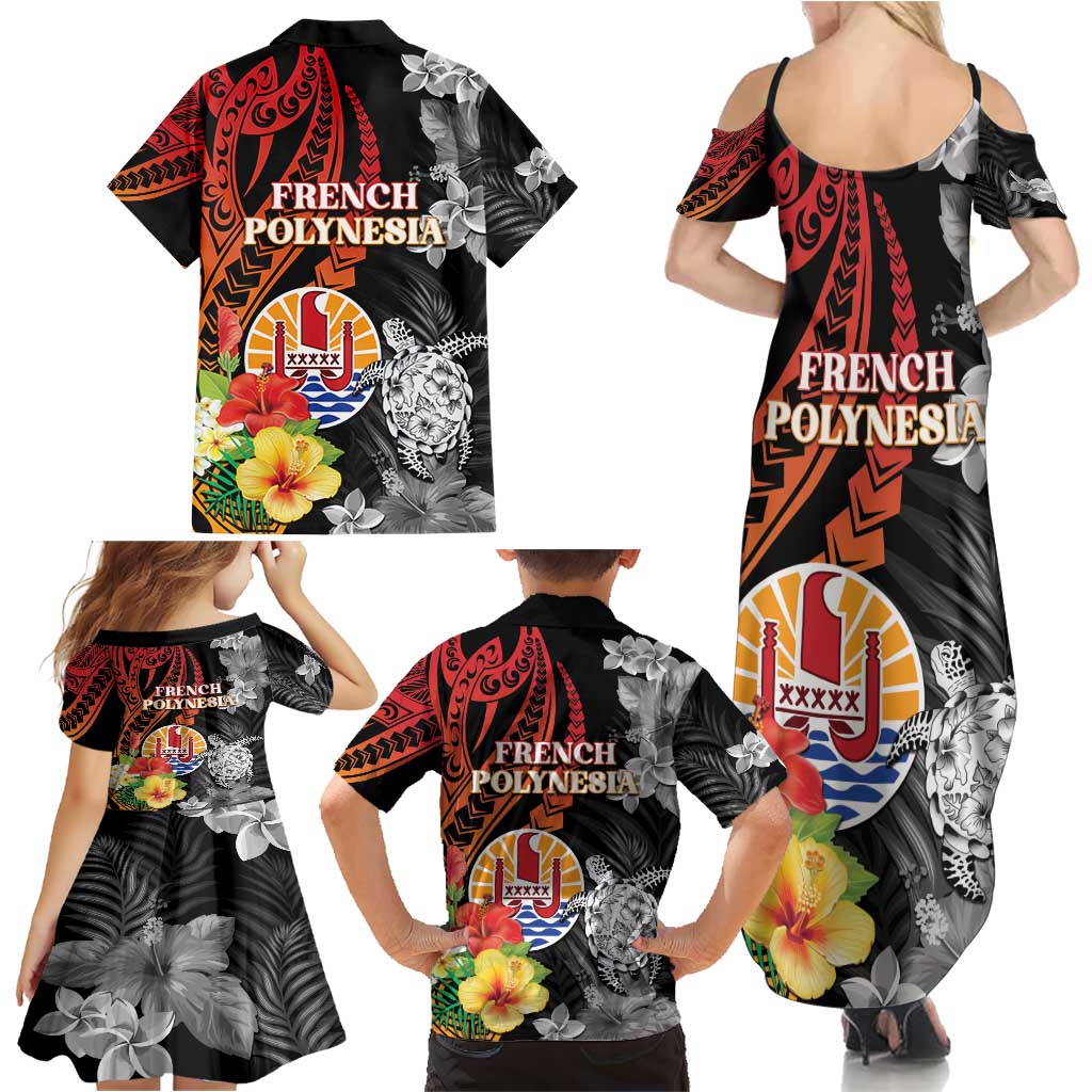 French Polynesia Bastille Day Family Matching Summer Maxi Dress and Hawaiian Shirt Tropical Turtle Hibiscus Polynesian Pattern LT05 - Polynesian Pride