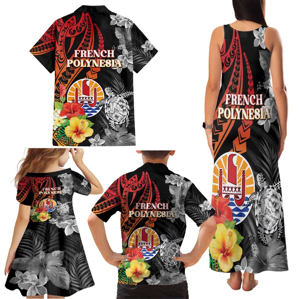 French Polynesia Bastille Day Family Matching Tank Maxi Dress and Hawaiian Shirt Tropical Turtle Hibiscus Polynesian Pattern LT05 - Polynesian Pride