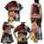 French Polynesia Bastille Day Family Matching Tank Maxi Dress and Hawaiian Shirt Tropical Turtle Hibiscus Polynesian Pattern