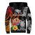 French Polynesia Bastille Day Sherpa Hoodie Tropical Turtle Hibiscus Polynesian Pattern