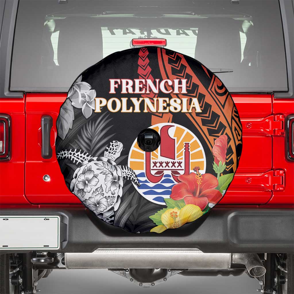 French Polynesia Bastille Day Spare Tire Cover Tropical Turtle Hibiscus Polynesian Pattern LT05 - Polynesian Pride