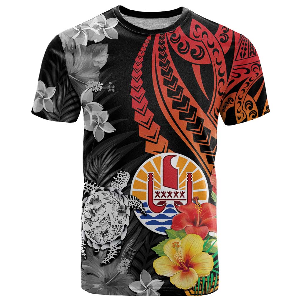 French Polynesia Bastille Day T Shirt Tropical Turtle Hibiscus Polynesian Pattern