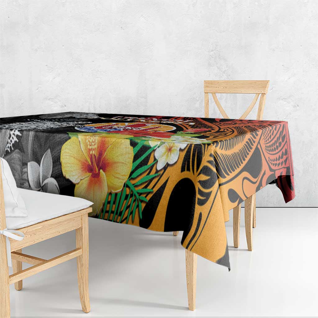 French Polynesia Bastille Day Tablecloth Tropical Turtle Hibiscus Polynesian Pattern LT05 - Polynesian Pride