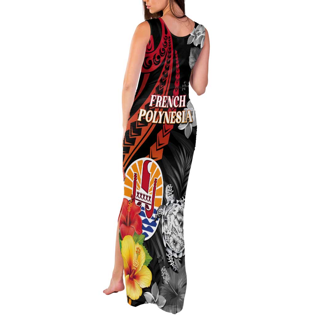 French Polynesia Bastille Day Tank Maxi Dress Tropical Turtle Hibiscus Polynesian Pattern LT05 - Polynesian Pride