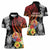 French Polynesia Bastille Day Women Polo Shirt Tropical Turtle Hibiscus Polynesian Pattern