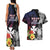 Wallis and Futuna Bastille Day Couples Matching Tank Maxi Dress and Hawaiian Shirt Tropical Turtle Hibiscus Polynesian Pattern