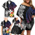 Wallis and Futuna Bastille Day Family Matching Off Shoulder Short Dress and Hawaiian Shirt Tropical Turtle Hibiscus Polynesian Pattern