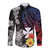 Wallis and Futuna Bastille Day Long Sleeve Button Shirt Tropical Turtle Hibiscus Polynesian Pattern