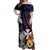 Wallis and Futuna Bastille Day Off Shoulder Maxi Dress Tropical Turtle Hibiscus Polynesian Pattern