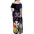 Wallis and Futuna Bastille Day Off Shoulder Maxi Dress Tropical Turtle Hibiscus Polynesian Pattern