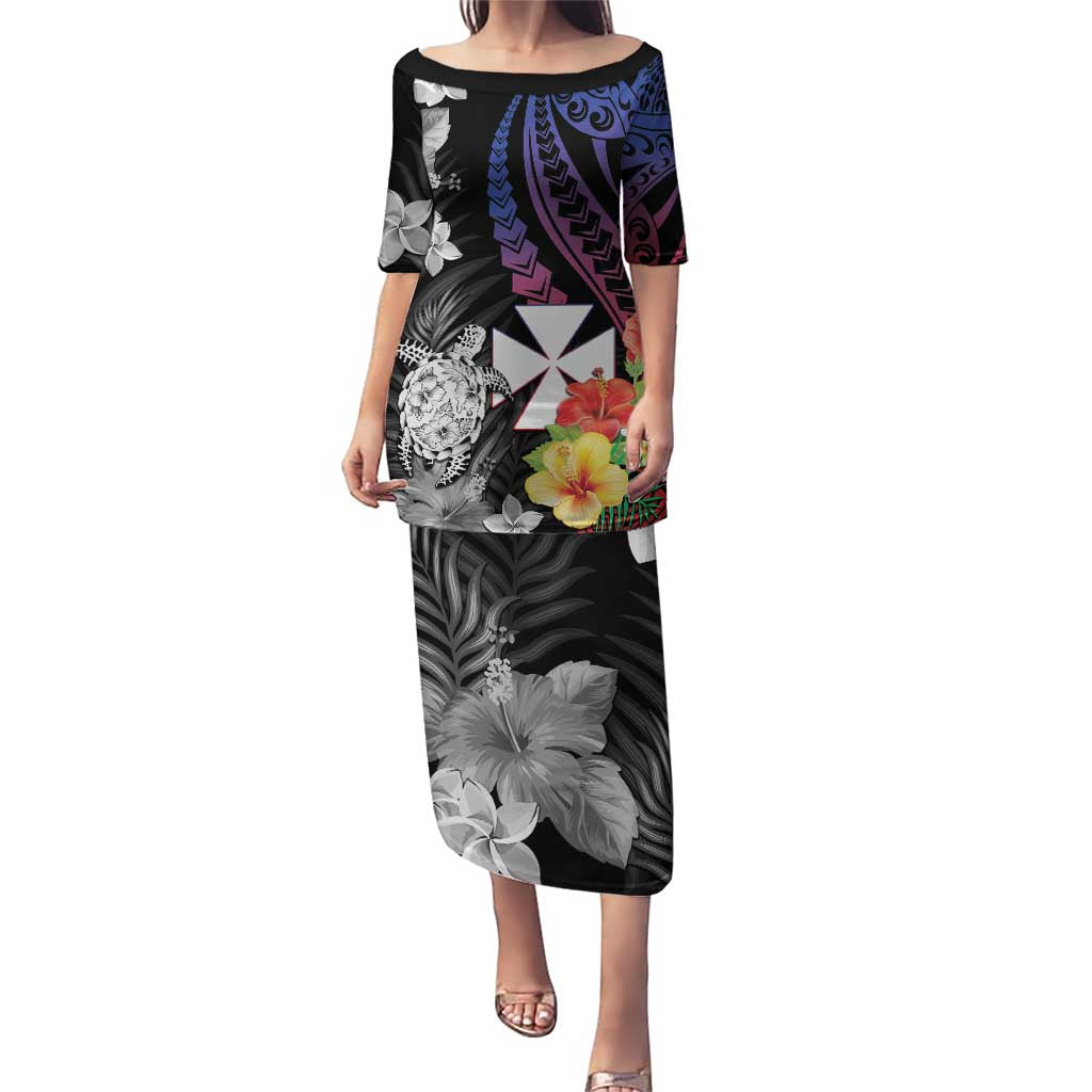 Wallis and Futuna Bastille Day Puletasi Tropical Turtle Hibiscus Polynesian Pattern