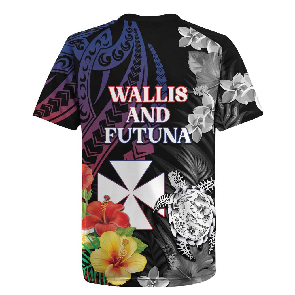 Wallis and Futuna Bastille Day Rugby Jersey Tropical Turtle Hibiscus Polynesian Pattern