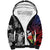 Wallis and Futuna Bastille Day Sherpa Hoodie Tropical Turtle Hibiscus Polynesian Pattern