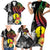 New Caledonia Bastille Day Family Matching Short Sleeve Bodycon Dress and Hawaiian Shirt Tropical Turtle Hibiscus Polynesian Pattern