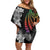 New Caledonia Bastille Day Off Shoulder Short Dress Tropical Turtle Hibiscus Polynesian Pattern