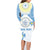 Personalised Palau Constitution Day Family Matching Long Sleeve Bodycon Dress and Hawaiian Shirt Polynesian Turtle