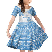 Personalised Palau Constitution Day Family Matching Mermaid Dress and Hawaiian Shirt Polynesian Turtle