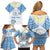 Personalised Palau Constitution Day Family Matching Off Shoulder Short Dress and Hawaiian Shirt Polynesian Turtle